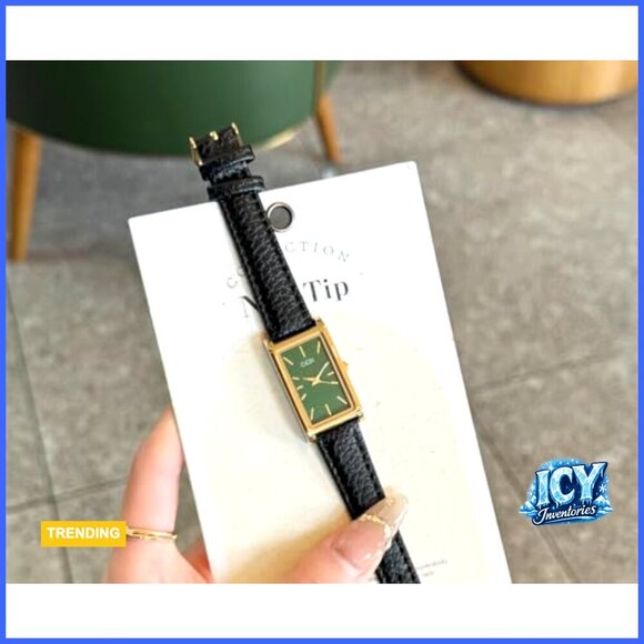 Rose Gold Rectangle Analog Quartz Watch with Leather Strap main image 5